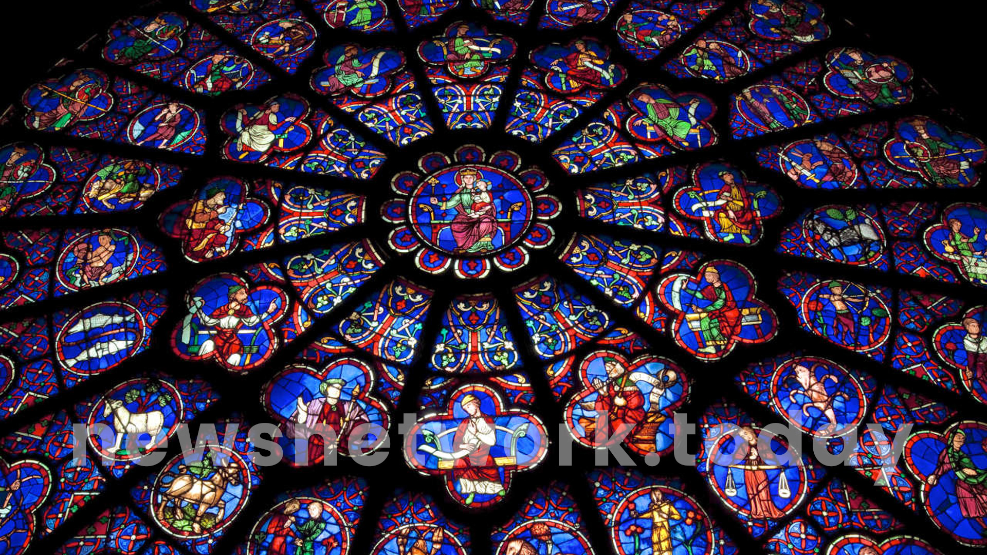 Restored rose window of the cathedral