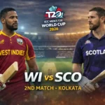 WI vs SCO Dream11 Prediction – 2nd Match ICC Men’s T20 World Cup 2026