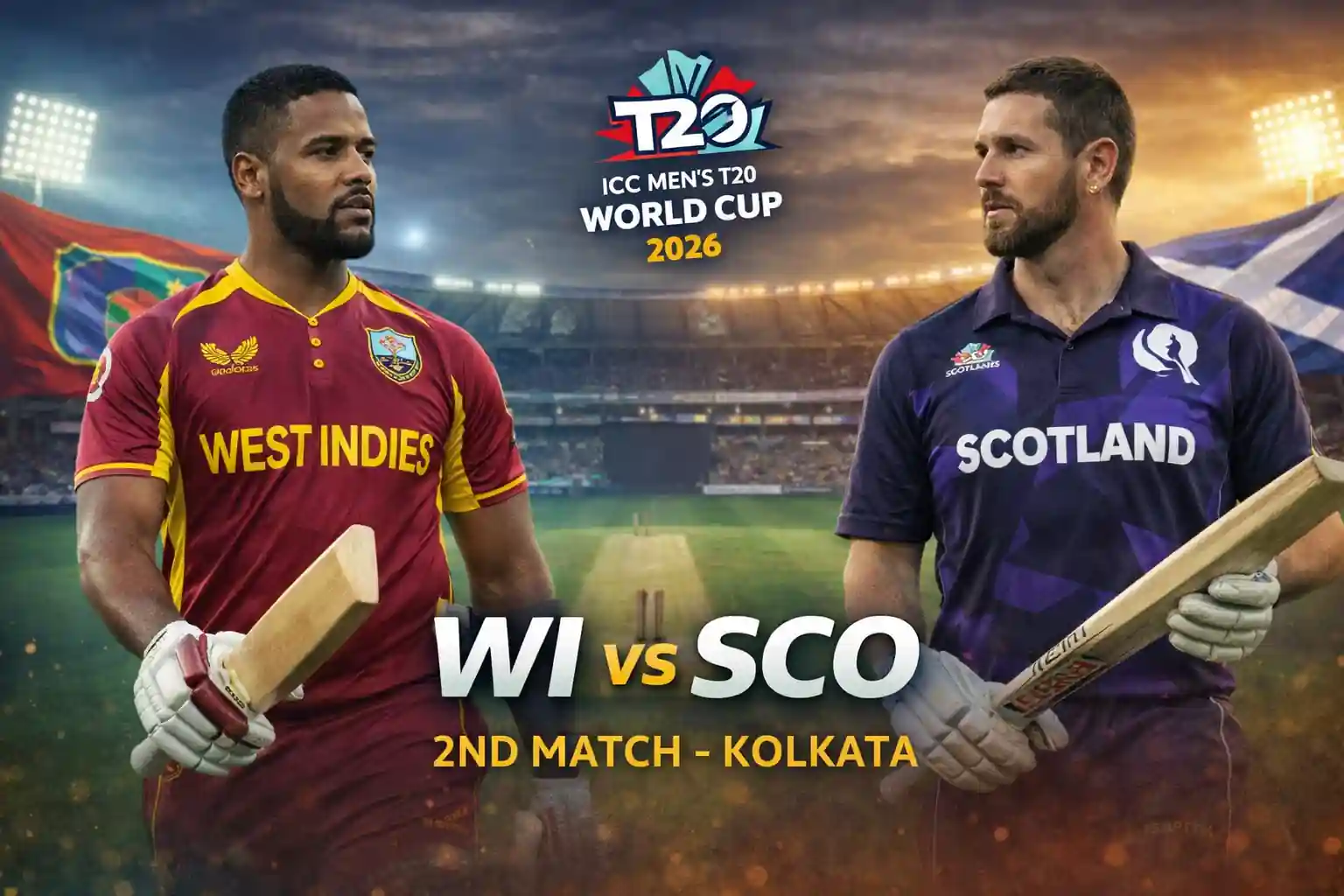 WI vs SCO Dream11 Prediction – 2nd Match ICC Men’s T20 World Cup 2026
