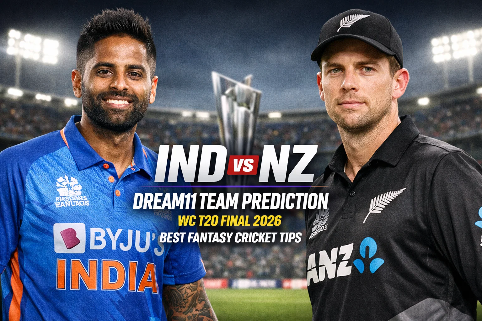 IND vs NZ Dream11 Team Prediction WC T20 Final 2026 Best Fantasy Cricket Tips