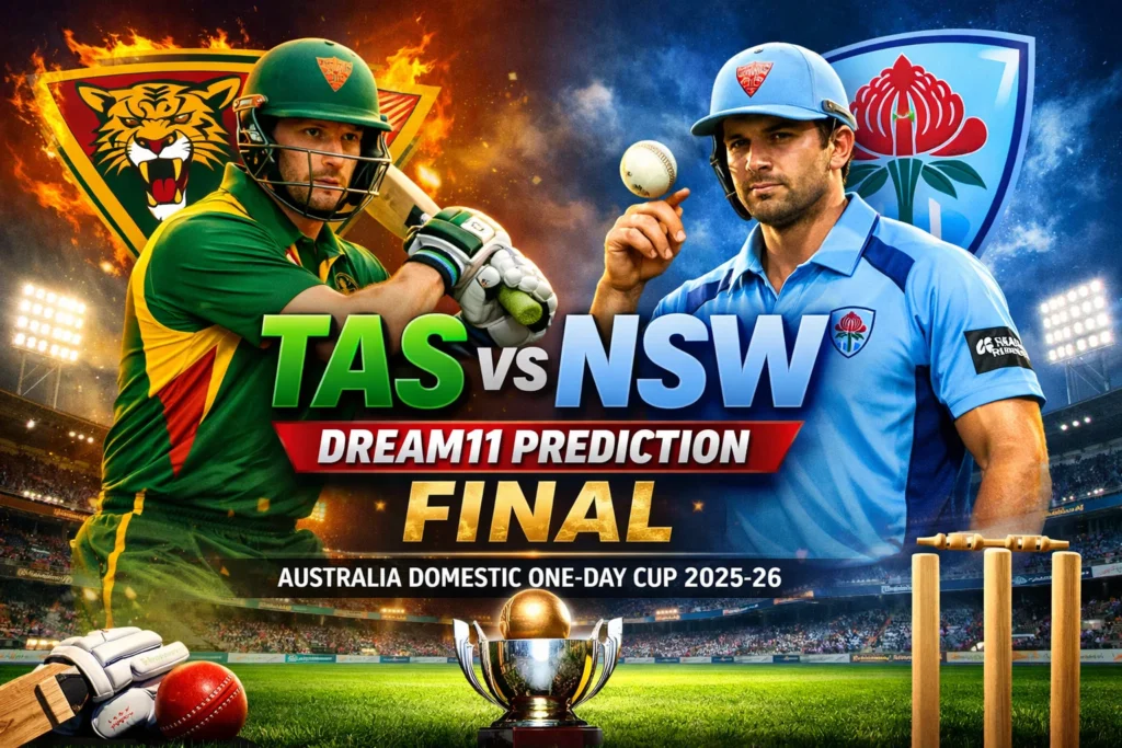 TAS vs NSW Dream11 Prediction Final, Australia Domestic One-Day Cup 2025-26
