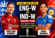 ENG-W vs IND-W Dream11 Team 1st T20I May 2026
