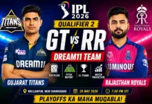 GT vs RR Dream11 Team Qualifier 2 IPL 2026