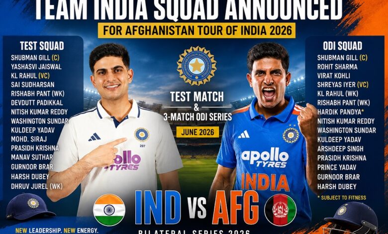India vs Afghanistan Squad 2026 Announced