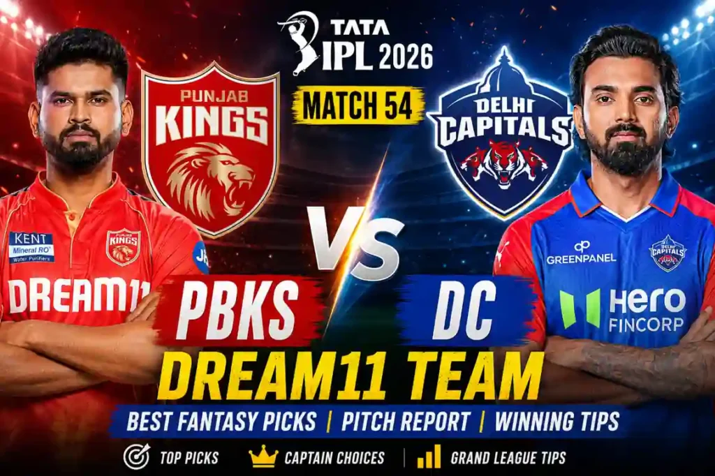PBKS vs DC Match 55 Dream11 Team IPL 2026