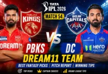 PBKS vs DC Match 55 Dream11 Team IPL 2026