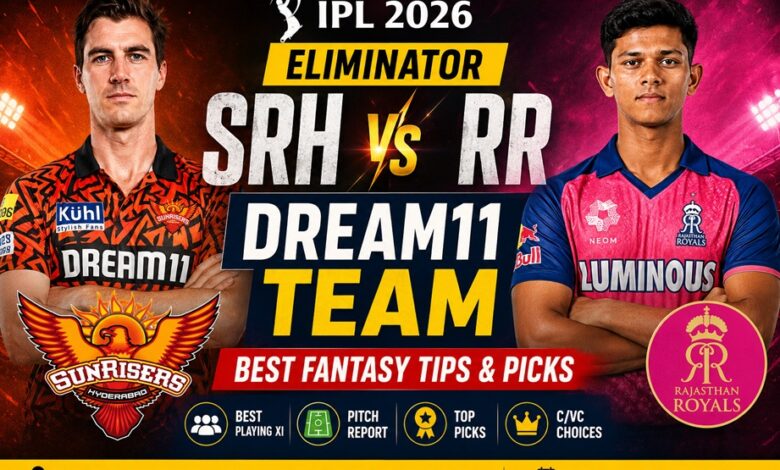 Best SRH vs RR Dream11 Team Eliminator IPL 2026 Prediction. 1 SRH vs RR Dream11 Team Eliminator IPL 2026