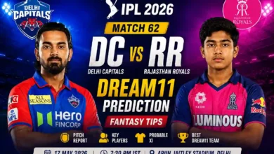 DC vs RR Dream11 Prediction IPL 2026 Match 62