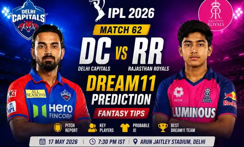 DC vs RR Dream11 Prediction IPL 2026 Match 62