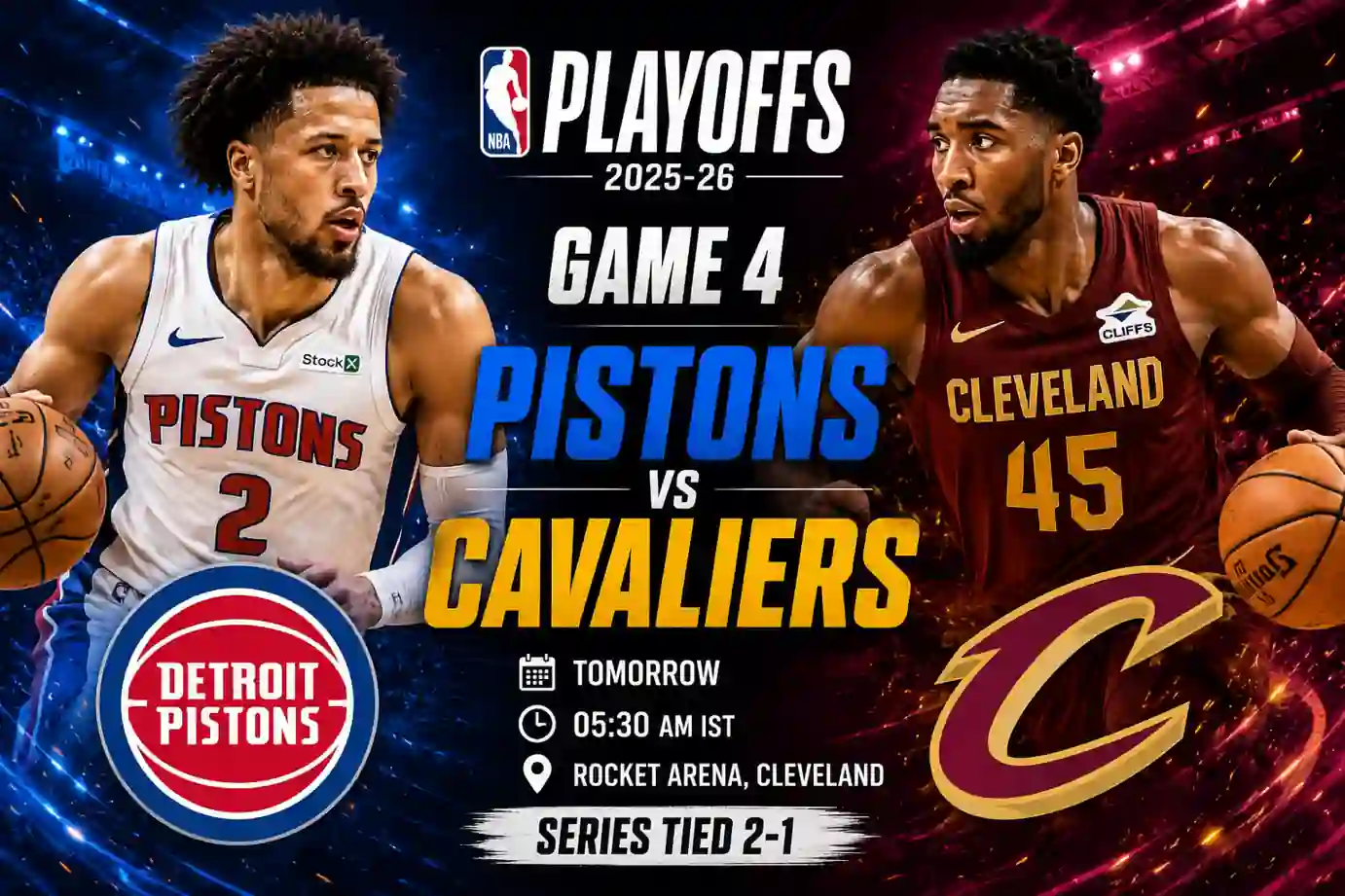 “Detroit Pistons vs Cleveland Cavaliers NBA 2026 playoff game preview”