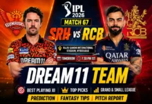 SRH vs RCB Dream11 Team IPL 2026 Match 67