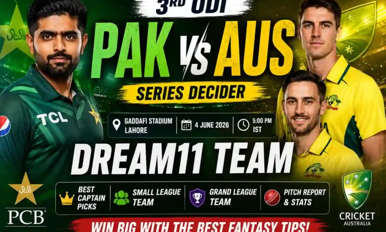 PAK vs AUS Dream11 Team Today Match 3rd ODI 2026
